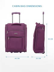 Flight Knight 55x40x20cm Ryanair Priority Soft Case Cabin Carry On Suitcase Hand Mono Canvas Luggage - Image 2 of 7