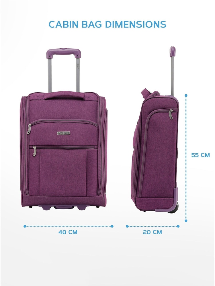 Flight Knight 55x40x20cm Ryanair Priority Soft Case Cabin Carry On Suitcase Hand Mono Canvas Luggage - Image 2 of 7