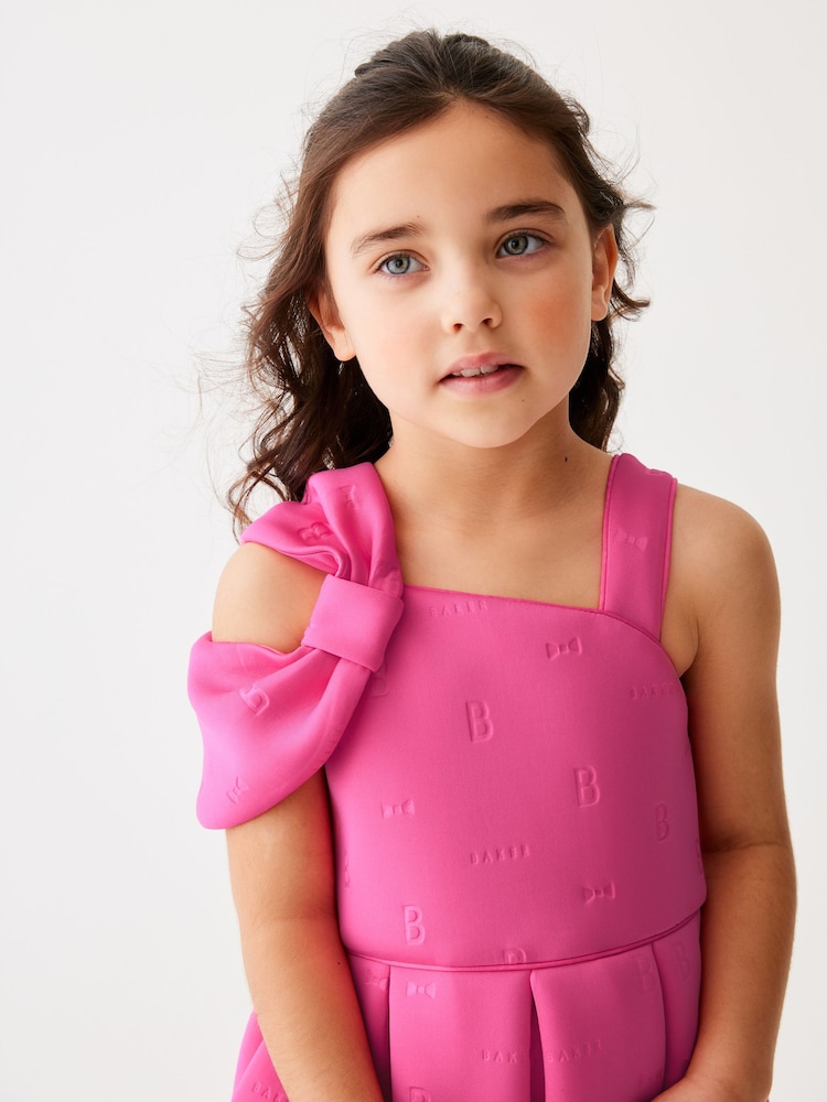 Baker by Ted Baker Bow Shoulder Embossed Scuba Dress - Image 4 of 11