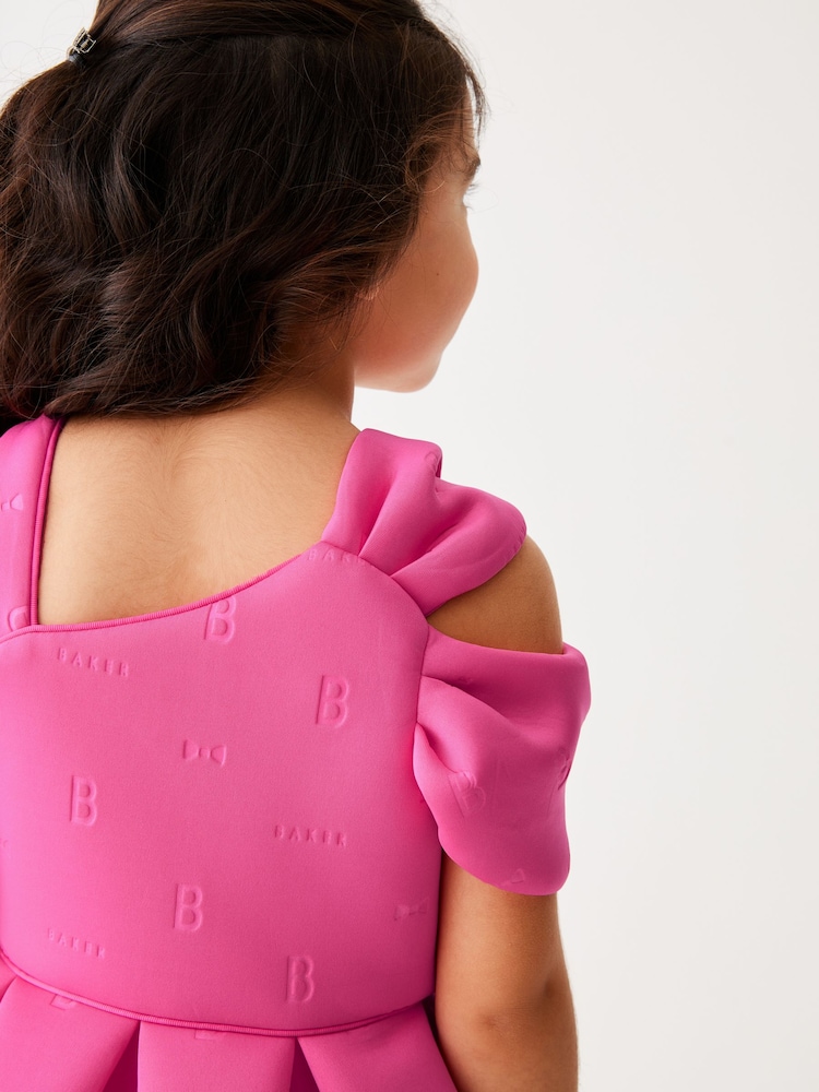 Baker by Ted Baker Bow Shoulder Embossed Scuba Dress - Image 5 of 11