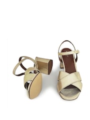 Radley London Gold Cherry Garden Pier Crossover Block Heeled Sandals - Image 2 of 3