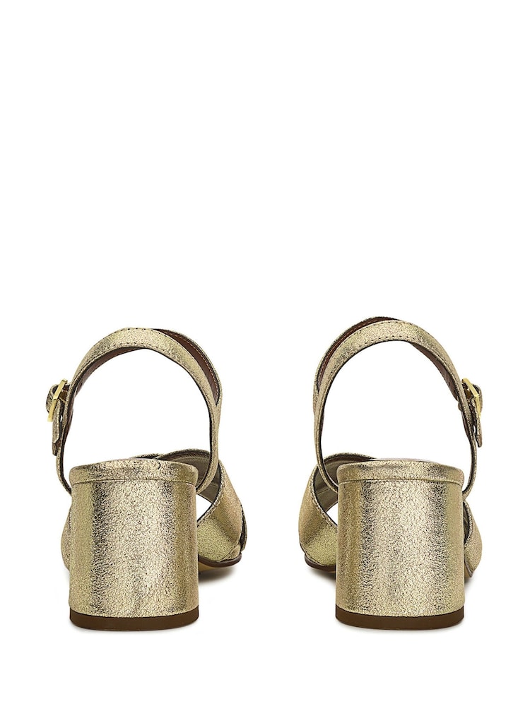 Radley London Gold Cherry Garden Pier Crossover Block Heeled Sandals - Image 3 of 3