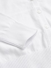 White Cotton Rich School V-Neck Cardigan (3-16yrs) - Image 8 of 8
