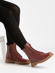 Lunar Red Venus Leather Ankle Boots - Image 1 of 3