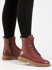 Lunar Red Venus Leather Ankle Boots - Image 2 of 3
