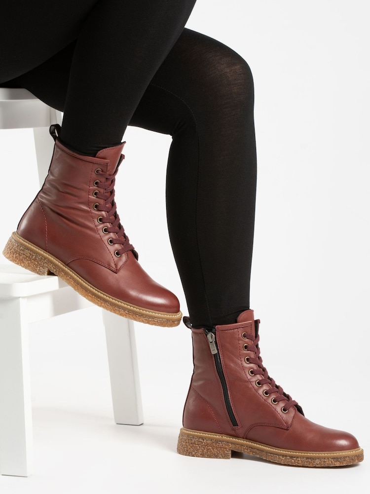 Lunar Red Venus Leather Ankle Boots - Image 3 of 3 Lunar Red Venus Leather Ankle Boots - Image 3 of 3