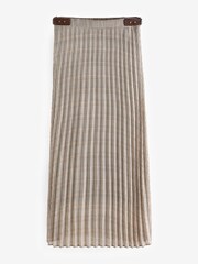 Neutral Check Midi Pleated Skirt - Image 1 of 5