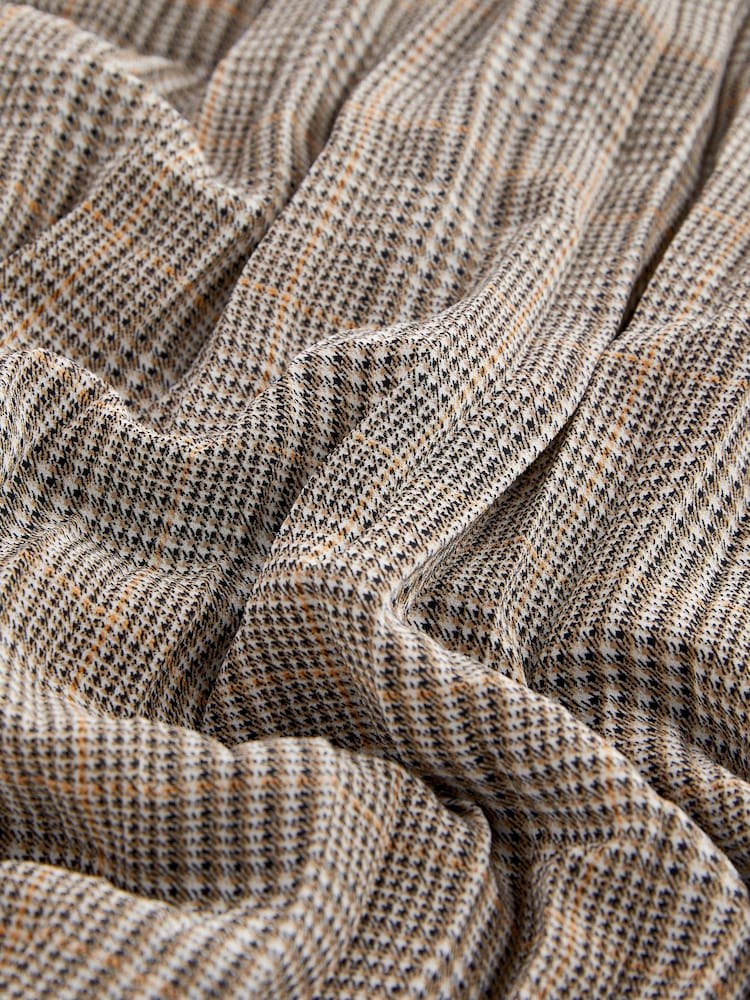 Neutral Check Midi Pleated Skirt - Image 2 of 5
