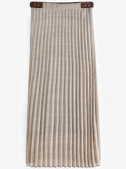 Neutral Check Midi Pleated Skirt - Image 4 of 5