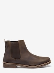 Brown Waxy Finish Leather Chelsea Boots - Image 2 of 5