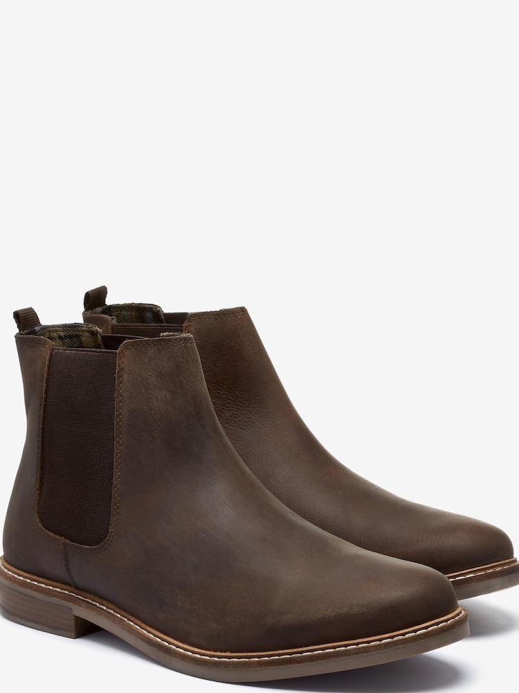 Brown Waxy Finish Leather Chelsea Boots - Image 3 of 5