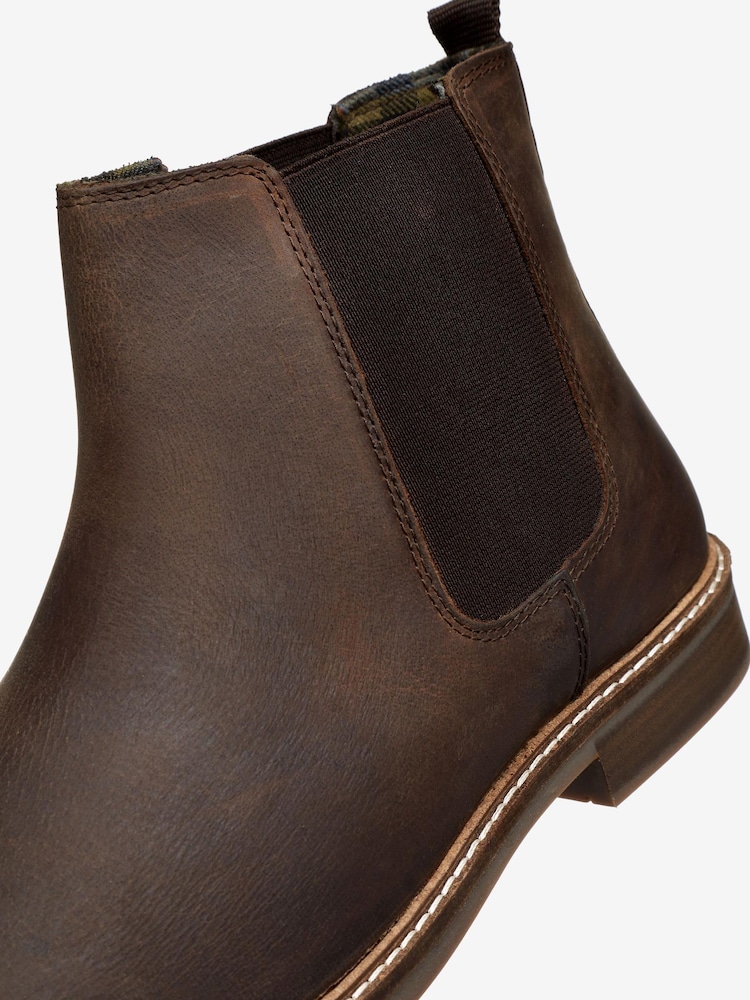 Brown Waxy Finish Leather Chelsea Boots - Image 5 of 5