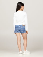Tommy Hilfiger White Essential Kids Long Sleeve T-Shirt - Image 2 of 4