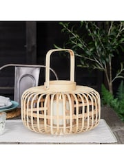 Lights4fun Natural Bamboo Garden Lantern with TruGlow® Outdoor Candle - Image 1 of 2