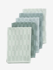 Set of 3 Sage Green Set of 5 Tea Towels - Image 3 of 3