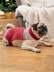 JoJo Maman Bébé Red Reindeer Fair Isle Pets Jumper - Image 1 of 3