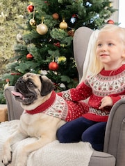 JoJo Maman Bébé Red Reindeer Fair Isle Pets Jumper - Image 2 of 3
