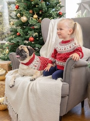 JoJo Maman Bébé Red Reindeer Fair Isle Pets Jumper - Image 3 of 3