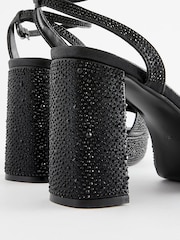 Black Forever Comfort® Bling Platform Sandals - Image 3 of 5