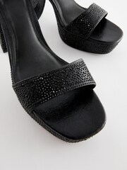 Black Forever Comfort® Bling Platform Sandals - Image 4 of 5
