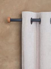Black Bronx Extendable Wood Stud End Finial 28mm Curtain Pole - Image 1 of 5