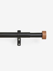 Black Bronx Extendable Wood Stud End Finial 28mm Curtain Pole - Image 4 of 5