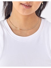Accessorize 14ct Gold Plated Pearl Sparkle Tennis Necklace - Image 2 of 3