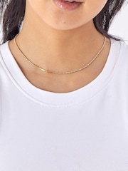 Accessorize 14ct Gold Plated Pearl Sparkle Tennis Necklace - Image 3 of 3