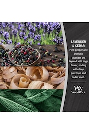 Woodwick Grey Medium Hourglass Scented Candle with Crackle Wick Cedar - Image 4 of 4