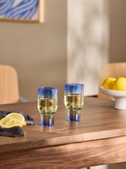 MADE.COM Blue & Green Juno Wine Glasses - Image 1 of 3