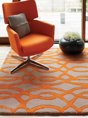 Asiatic Rugs Orange Matrix Geo Wool Rich Rug - Image 1 of 4