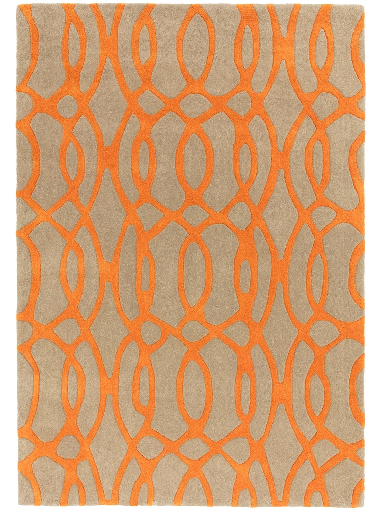 Asiatic Rugs Orange Matrix Geo Wool Rich Rug - Image 2 of 4