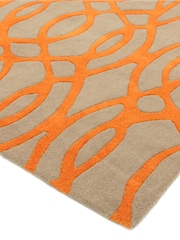 Asiatic Rugs Orange Matrix Geo Wool Rich Rug - Image 3 of 4
