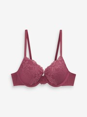 Navy/Pink/White Push Up Plunge Lace Bras 3 Pack - Image 4 of 5