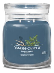 Yankee Candle Blue Signature Medium Jar Scented Candle Bayside Cedar - Image 2 of 3