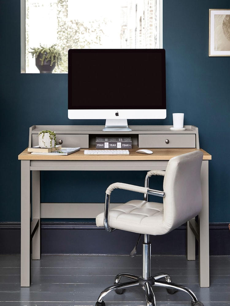 Dove Grey Malvern Oak Effect Storage Desk - Image 1 of 10