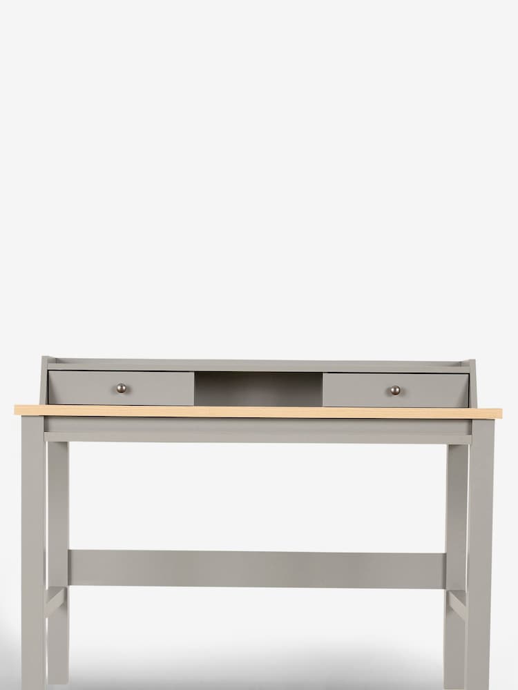Dove Grey Malvern Oak Effect Storage Desk - Image 2 of 10