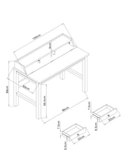 Dove Grey Malvern Oak Effect Storage Desk - Image 4 of 10