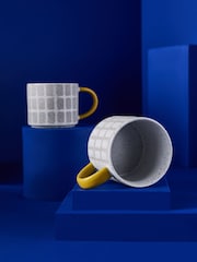 MADE.COM Set of 2 Natural/White/Yellow Joss Mugs - Image 2 of 4