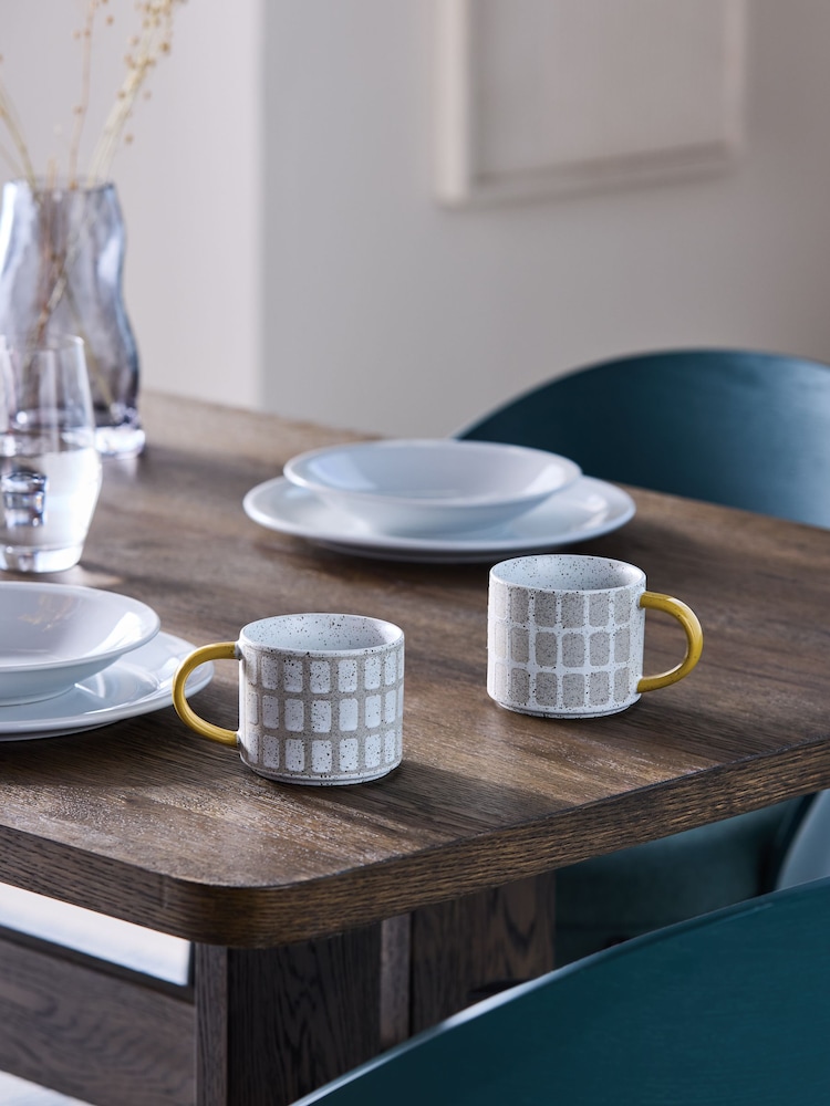MADE.COM Set of 2 Natural/White/Yellow Joss Mugs - Image 4 of 4