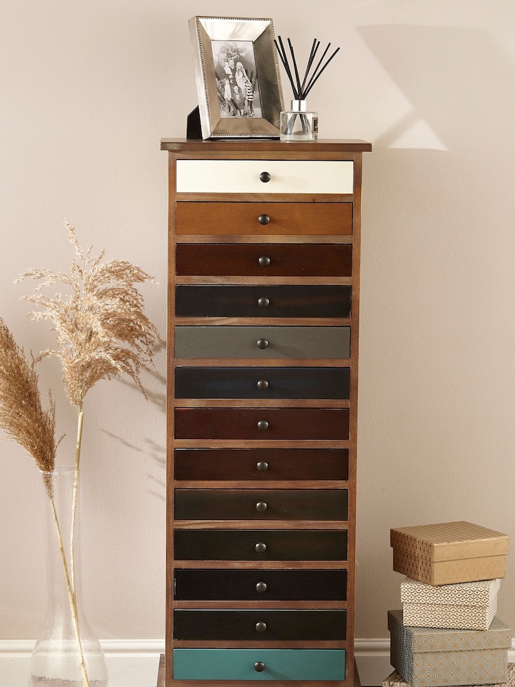Pacific Multi Pine Wood 13 Drawer Unit - Image 1 of 4