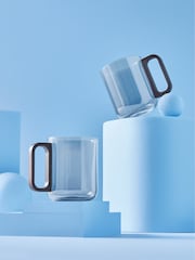 MADE.COM Set of 2 Smoke Declan Glass Mugs - Image 2 of 4