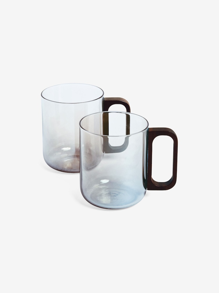 MADE.COM Set of 2 Smoke Declan Glass Mugs - Image 4 of 4