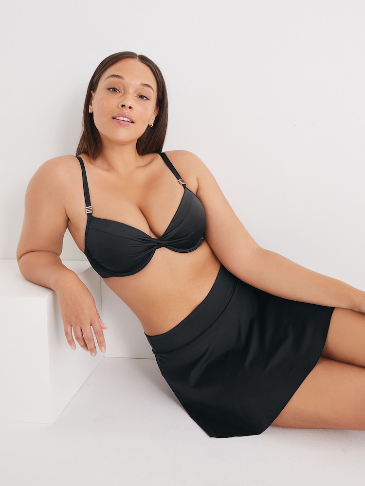 Black Swim Skirt Bikini Bottoms - Image 1 of 3