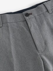Grey Slim Trimmed Herringbone Textured Trousers - Image 6 of 8
