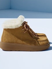 FitFlop Brown Gen-Ff Suede Shearling Lace Up Boots - Image 3 of 7