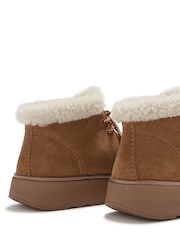 FitFlop Brown Gen-Ff Suede Shearling Lace Up Boots - Image 6 of 7