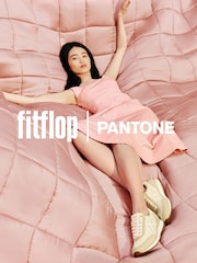 FitFlop Yellow X Pantone Retro-Q Ff Suede Trainers - Image 5 of 5