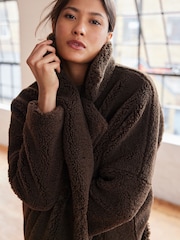 Brown Teddy Borg Long Coat - Image 4 of 6