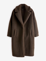 Brown Teddy Borg Long Coat - Image 5 of 6